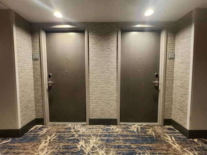 The Grant Luxury Condos corridor doors wallcovering finish