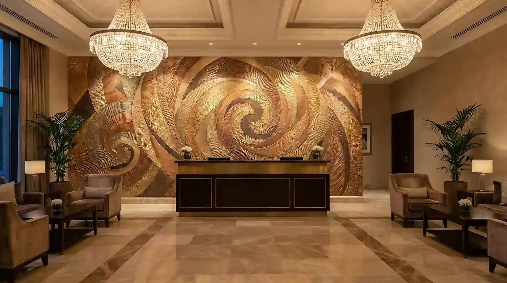Hospitality hotel wallpaper installation