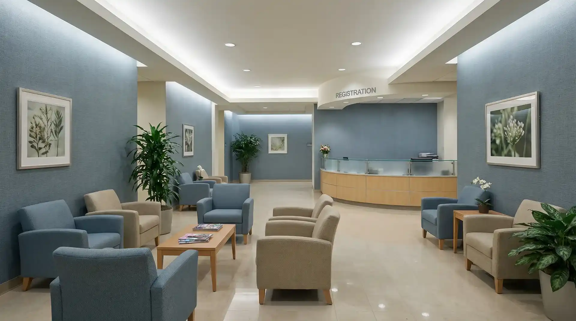 Healthcare wallcovering installation in medical office